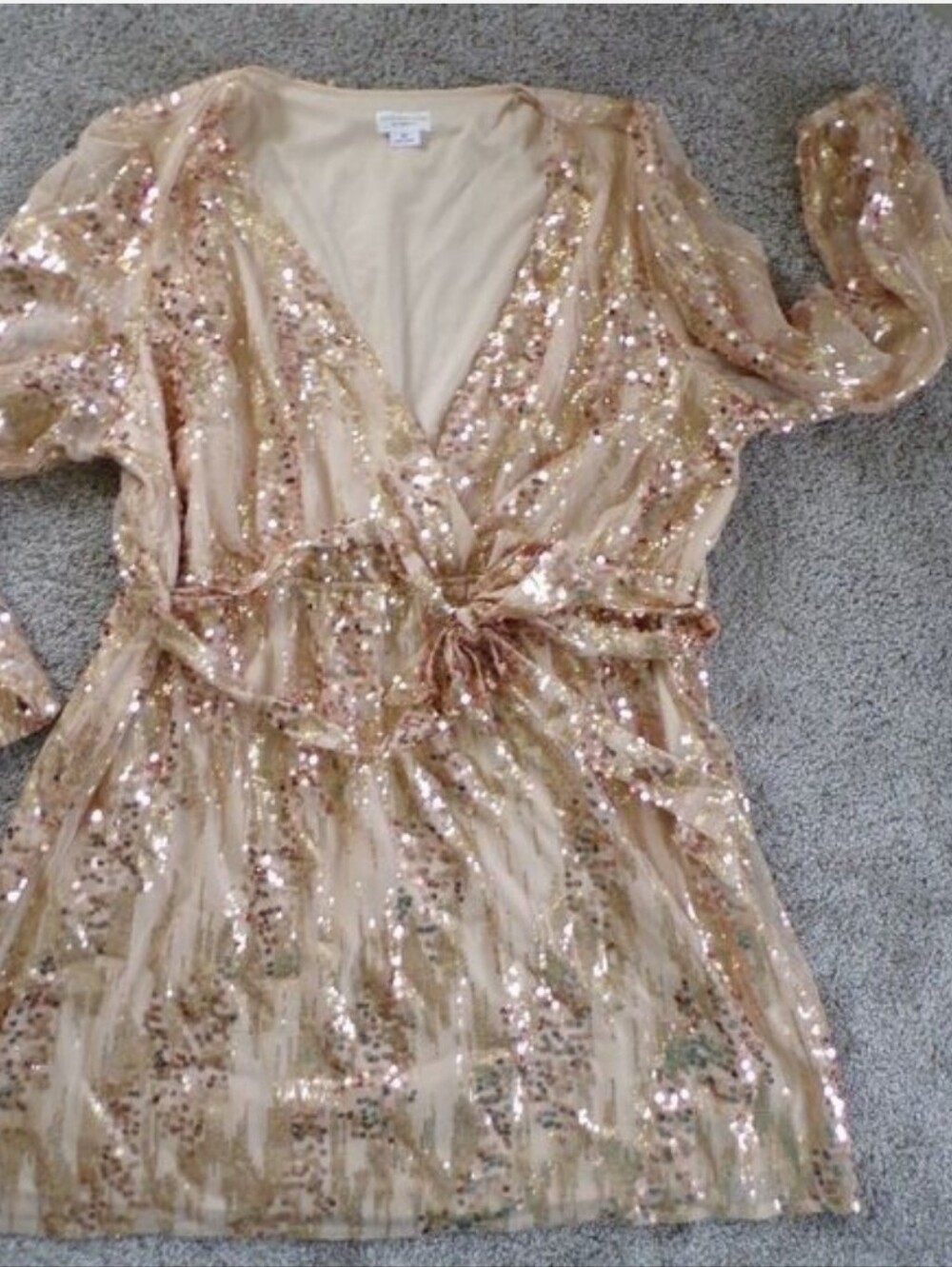 ChicSoul sequined gold cocktail dress 3X - Picture 3 of 7